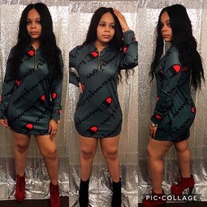 Green Champion Hoodie Dress